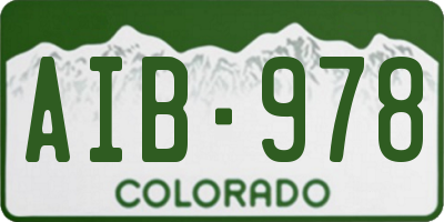 CO license plate AIB978