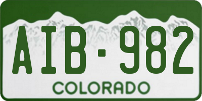 CO license plate AIB982