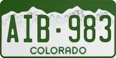 CO license plate AIB983