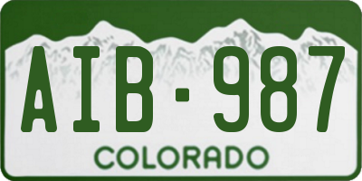 CO license plate AIB987