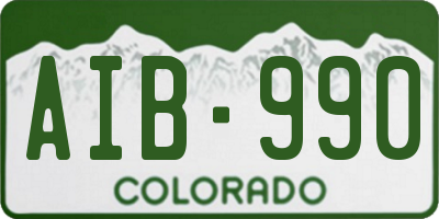 CO license plate AIB990