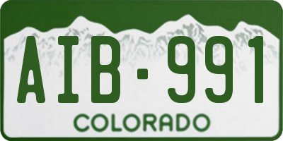 CO license plate AIB991
