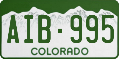 CO license plate AIB995