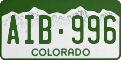 CO license plate AIB996