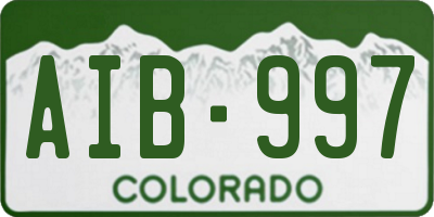 CO license plate AIB997