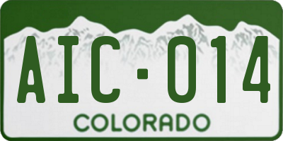 CO license plate AIC014