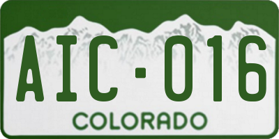 CO license plate AIC016