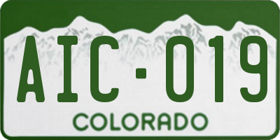 CO license plate AIC019