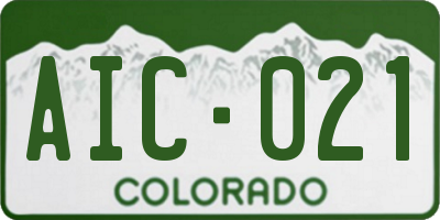 CO license plate AIC021