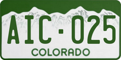 CO license plate AIC025