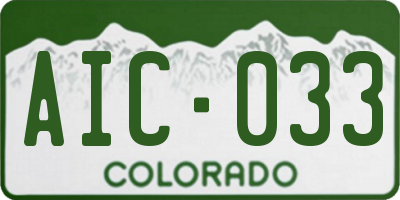 CO license plate AIC033
