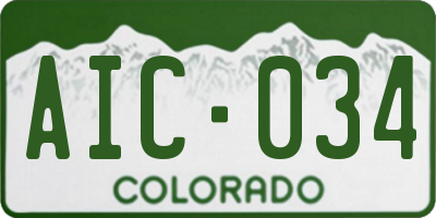 CO license plate AIC034
