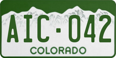 CO license plate AIC042