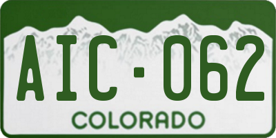 CO license plate AIC062