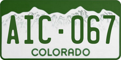 CO license plate AIC067