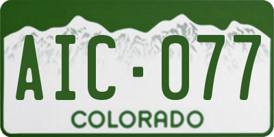 CO license plate AIC077