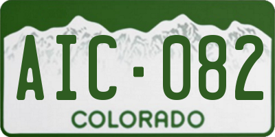 CO license plate AIC082