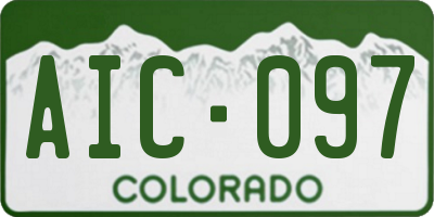CO license plate AIC097