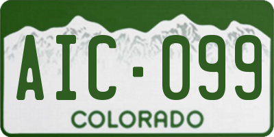CO license plate AIC099