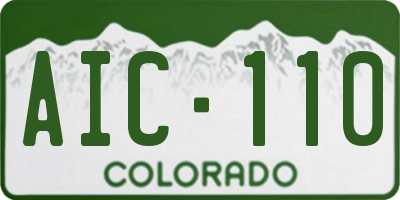 CO license plate AIC110