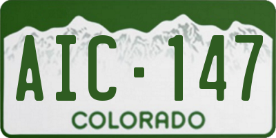 CO license plate AIC147