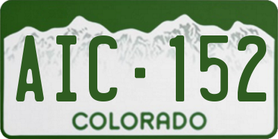 CO license plate AIC152