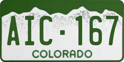 CO license plate AIC167