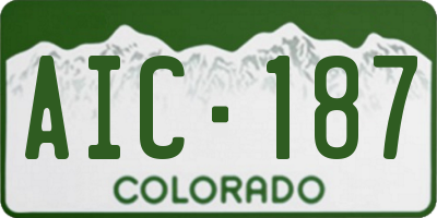 CO license plate AIC187