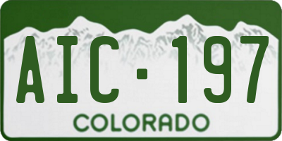 CO license plate AIC197