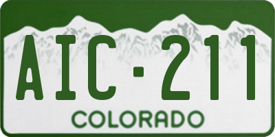 CO license plate AIC211
