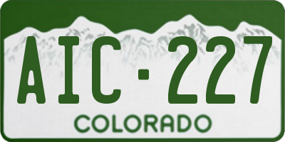CO license plate AIC227