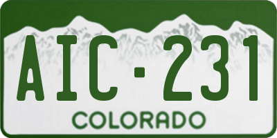 CO license plate AIC231