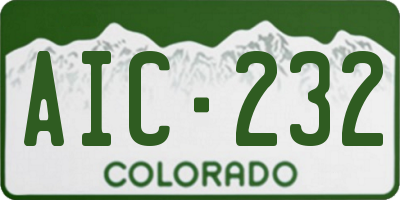 CO license plate AIC232