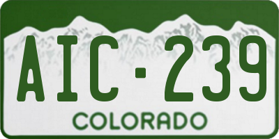 CO license plate AIC239