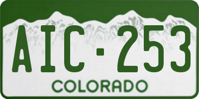 CO license plate AIC253