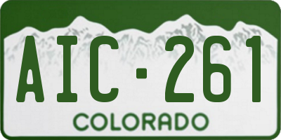 CO license plate AIC261