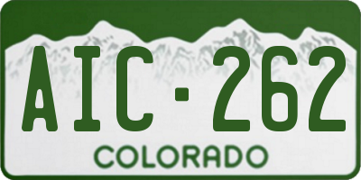 CO license plate AIC262