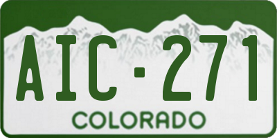 CO license plate AIC271