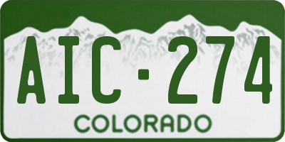 CO license plate AIC274