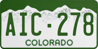 CO license plate AIC278