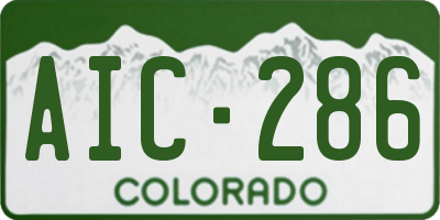 CO license plate AIC286