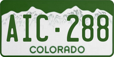 CO license plate AIC288