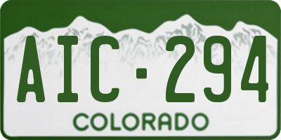 CO license plate AIC294