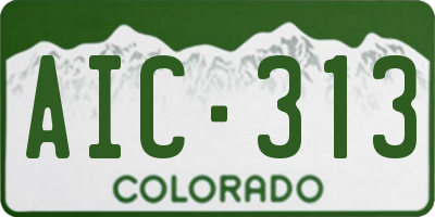 CO license plate AIC313