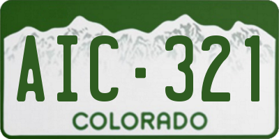 CO license plate AIC321