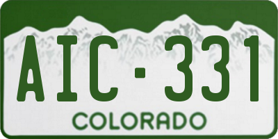CO license plate AIC331