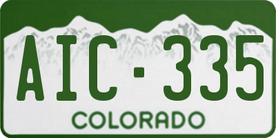CO license plate AIC335