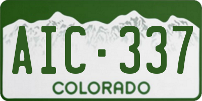 CO license plate AIC337