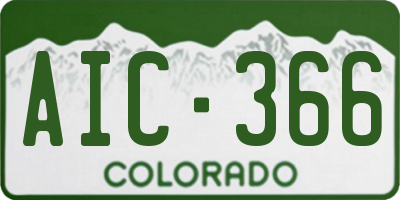 CO license plate AIC366