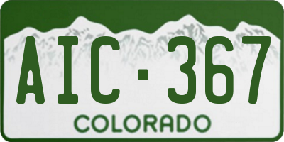 CO license plate AIC367